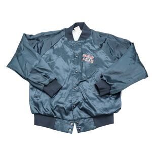 National Bicycle League Jackets Mens L Blue Auburn Long Sleeve Full Zip Bomber